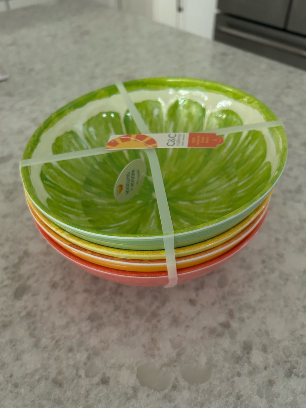 “New” C & C California Set of 4 Melamine Fruit Bowls